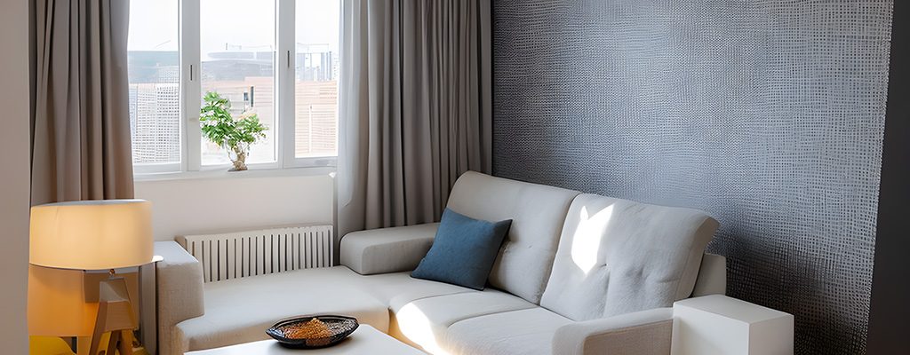 Švytinti ir šviesi namų svetainė, profesionaliai išvalyta.